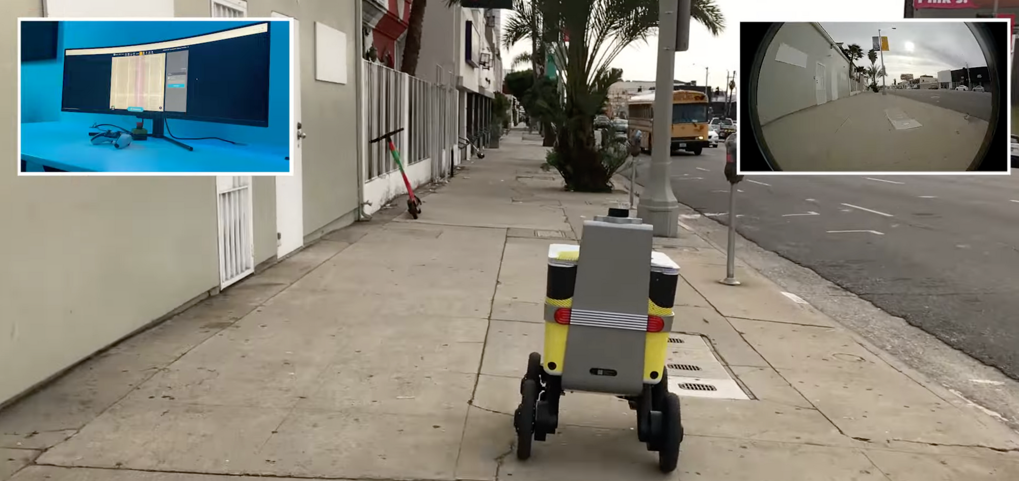 A Serve delivery robot in Los Angeles.